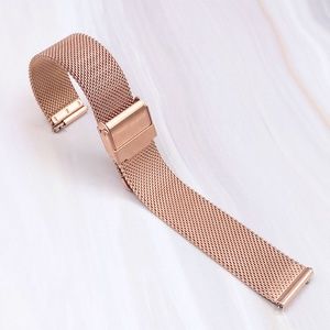 Rose Gold-Tone Mesh Watch Strap w Quick Release  14mm 16mm 18mm 20mm 22mm